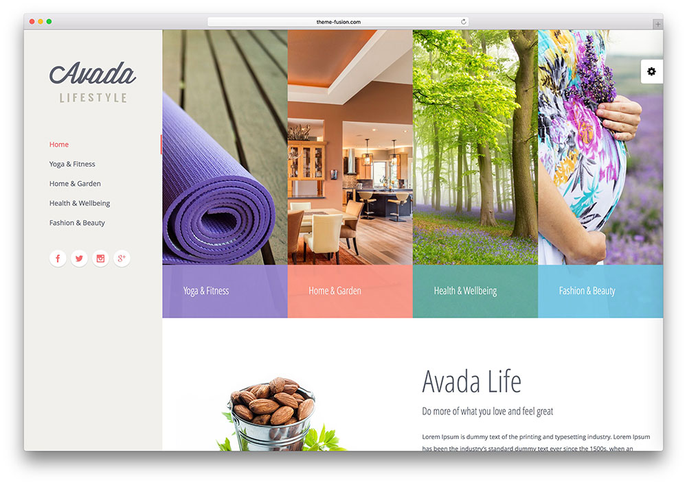 avada healthy living WordPress theme