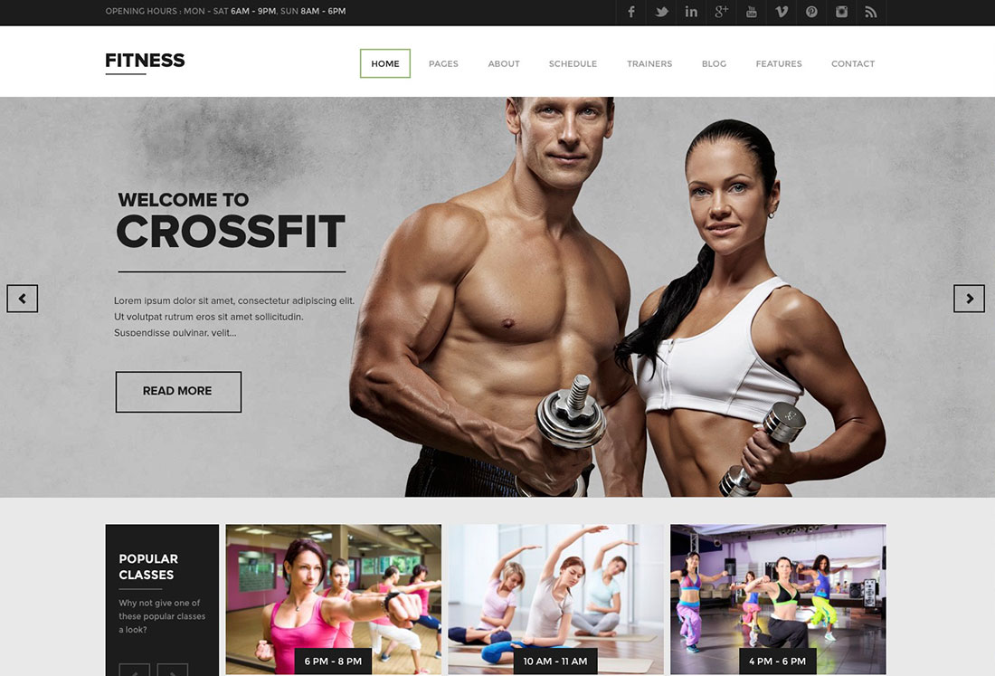 best fitness WordPress themes