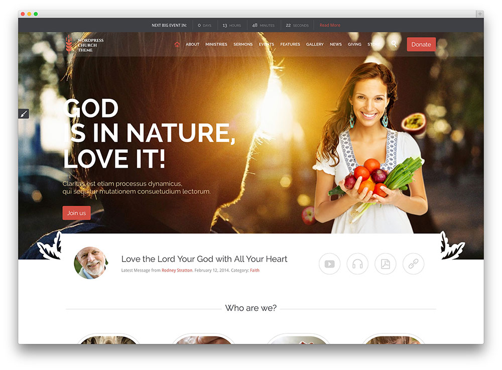 church and events virtuous wordpress theme