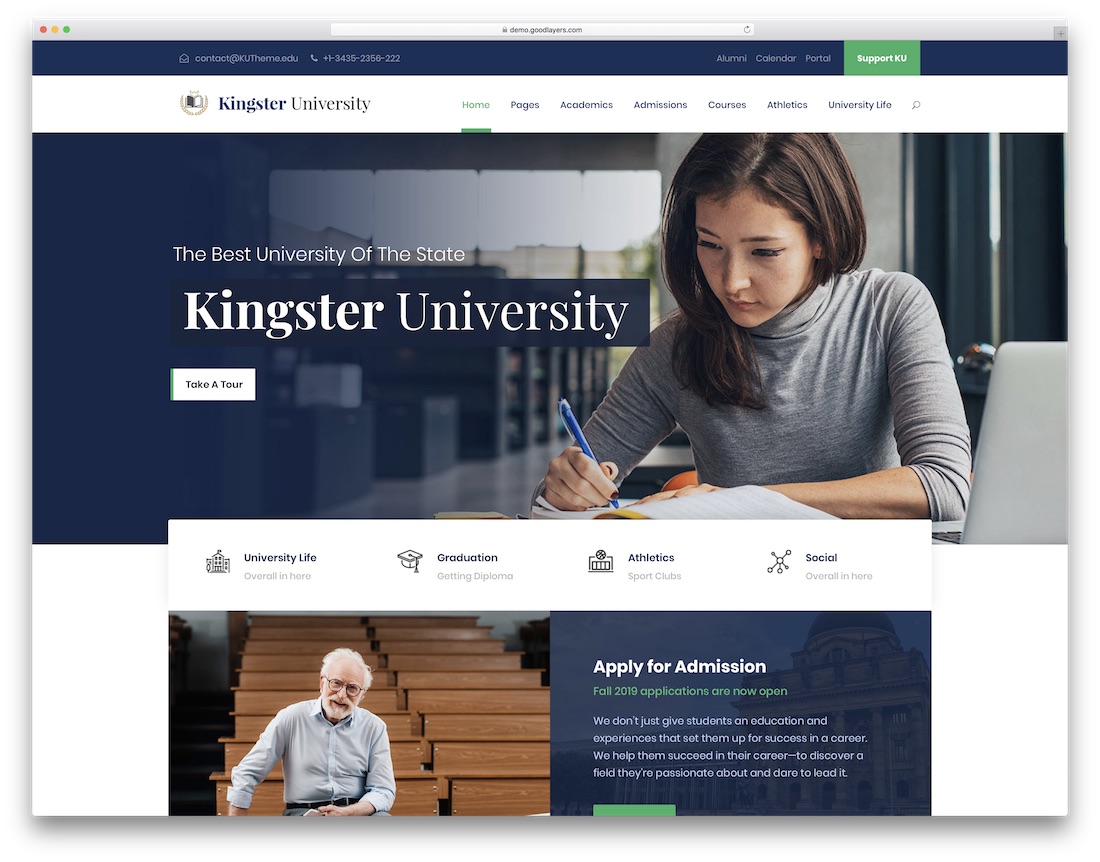 kingster best education wordpress theme