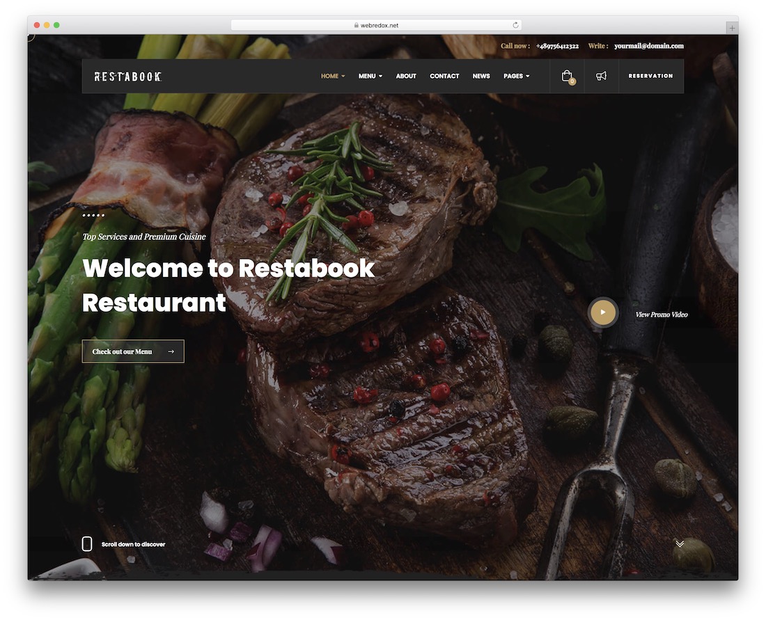 restabook wordpress restaurant theme