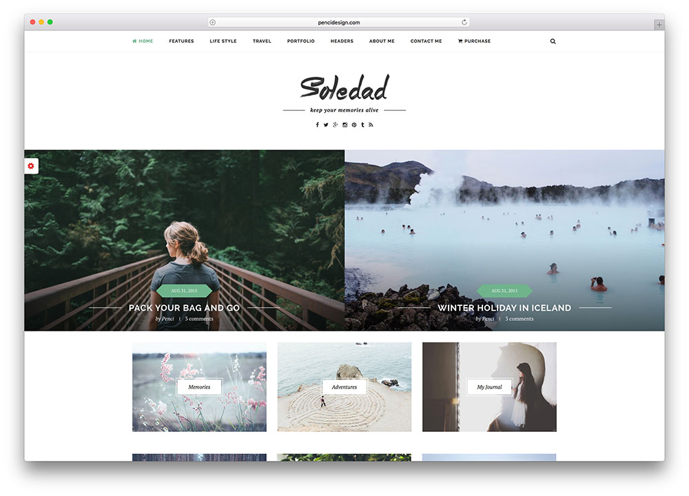 Soledad - minimal WordPress blog theme