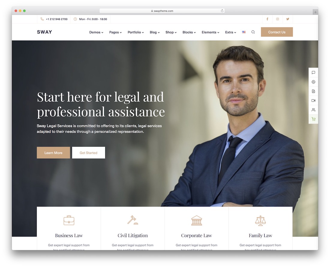 sway lawyer wordpress theme