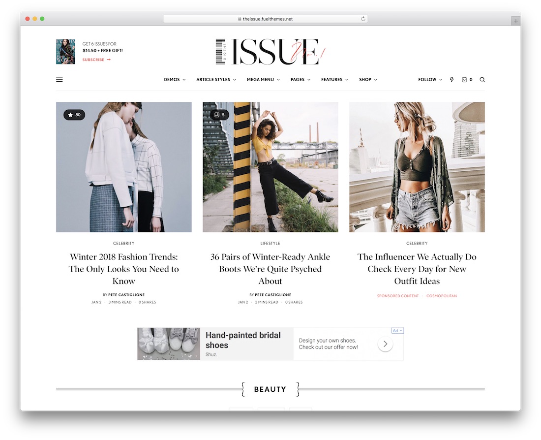 the issue fashion wordpress theme